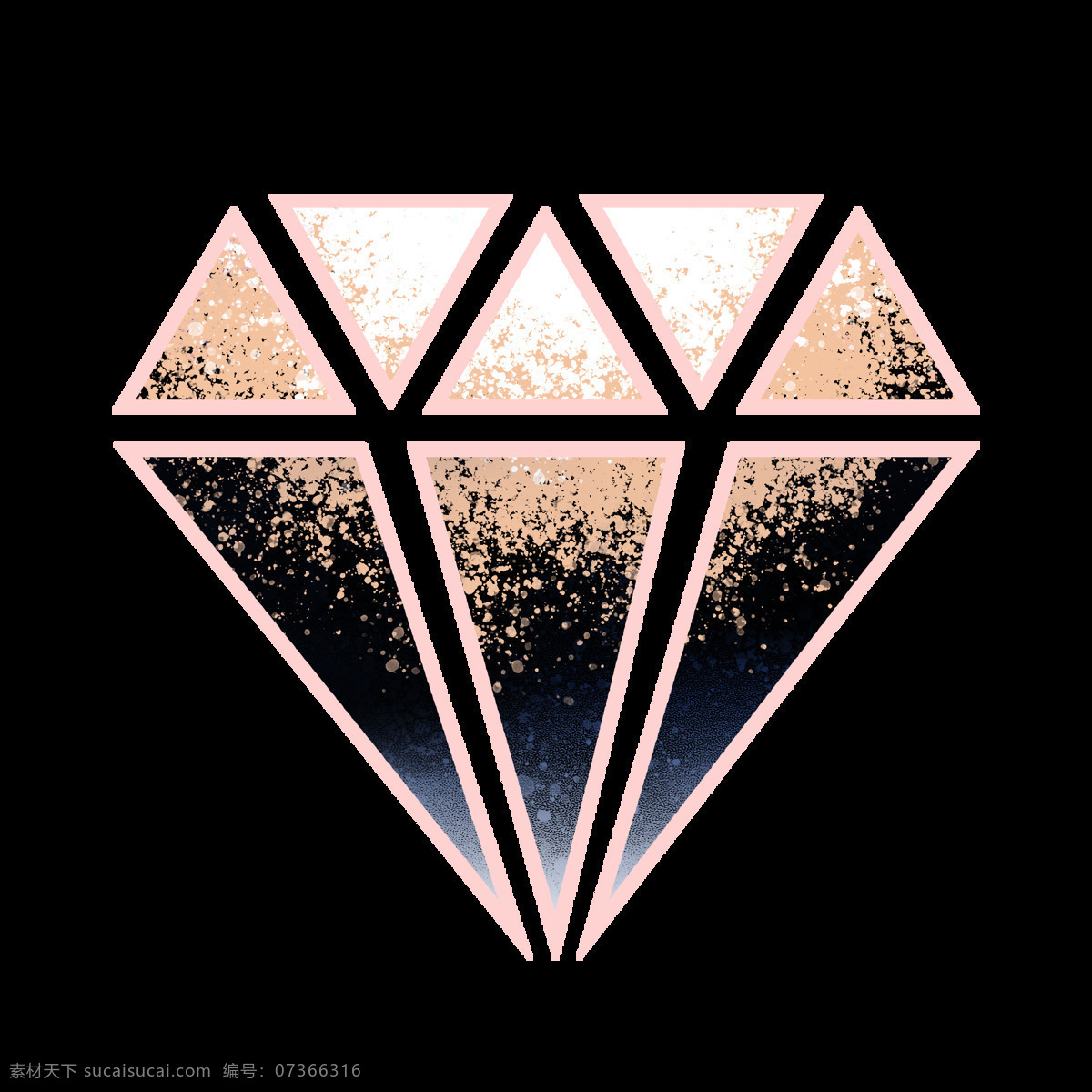 手绘 钻石 宝石 水晶 珠宝 免 扣 卡通 钻石标志 首饰 海报 透明 免抠素材 分层