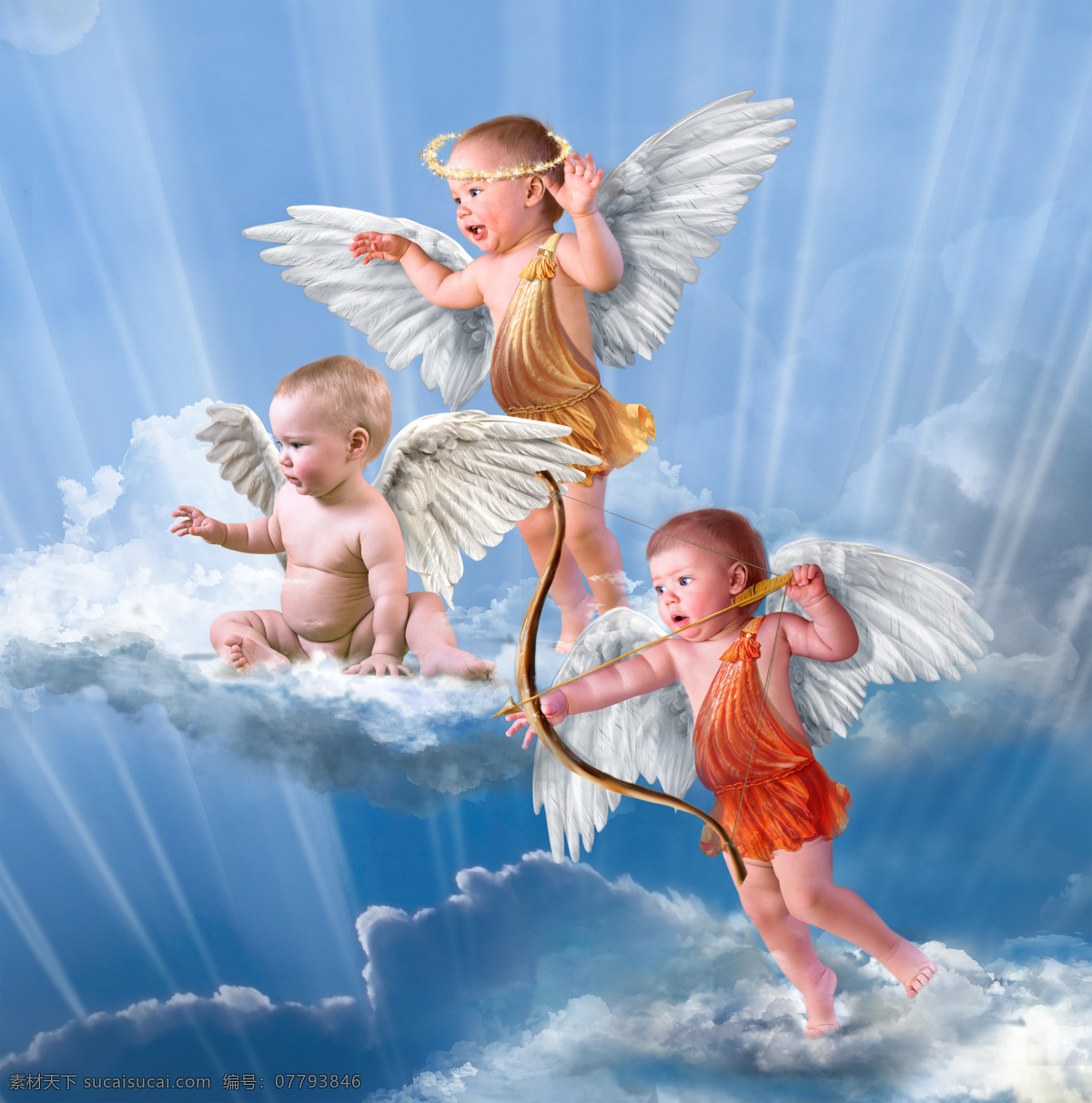 天空 云彩 上 天使 婴儿 宝宝 飞翔 小天使 婴儿天使 宝宝天使 幼儿 宝贝 娃娃 孩子 可爱 婴儿宝宝设计 儿童幼儿 人物图库