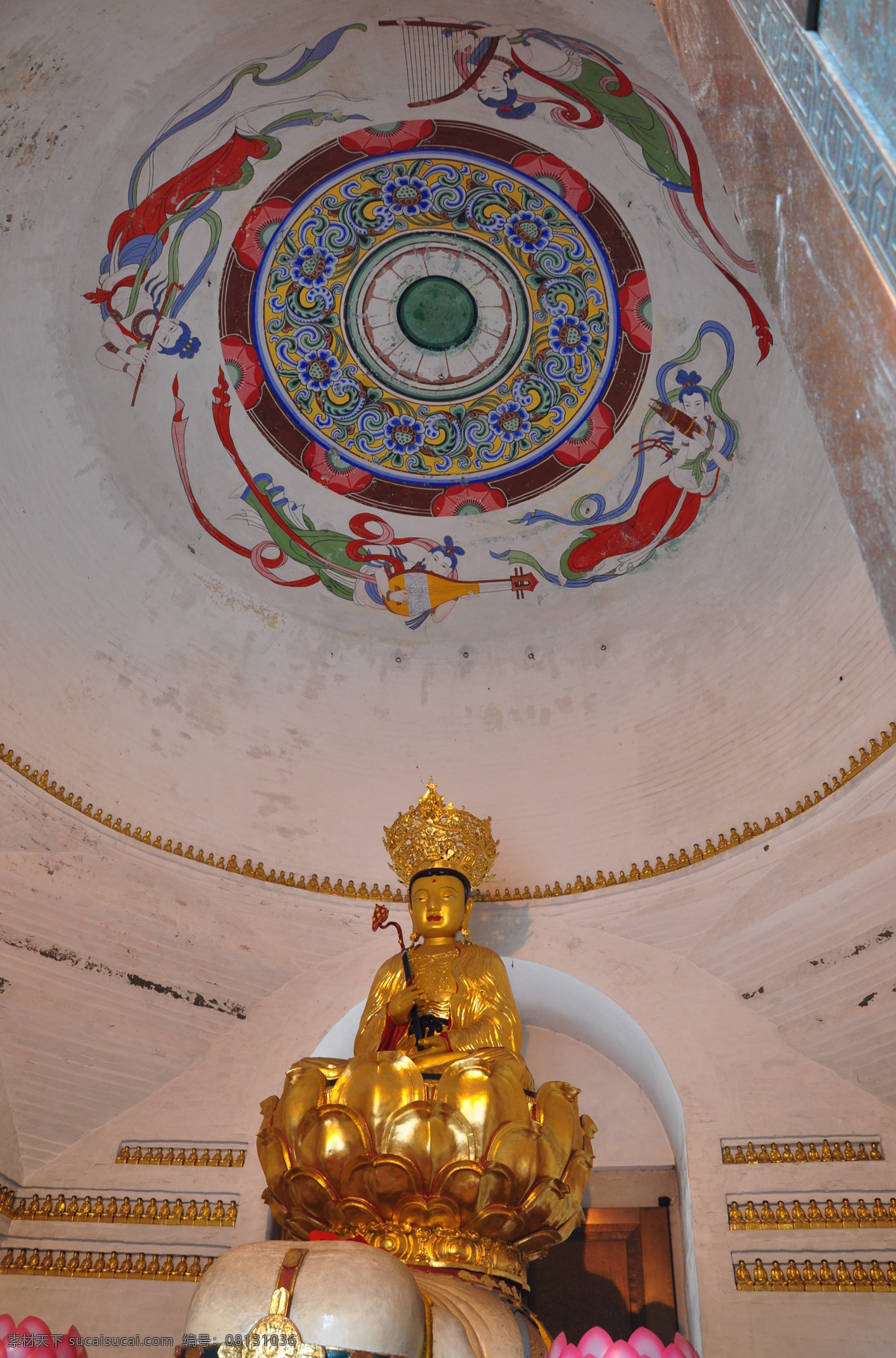 菩薩 燙金 蓮花 佛祖 壁畫 宗教 信仰 膜拜 宗教信仰 文化藝術(shù)