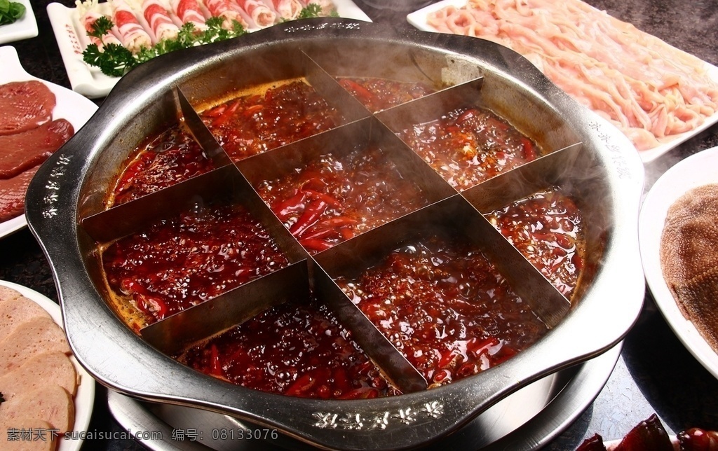 火鍋底料 火鍋 配料圖 外賣宣傳單 廣告海報背景 四川 重慶 麻辣 餐飲美食 食物原料