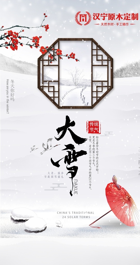 二十四节气 大雪 冬天 寒冷 雪花 雪地 下雪 文化艺术 节日庆祝