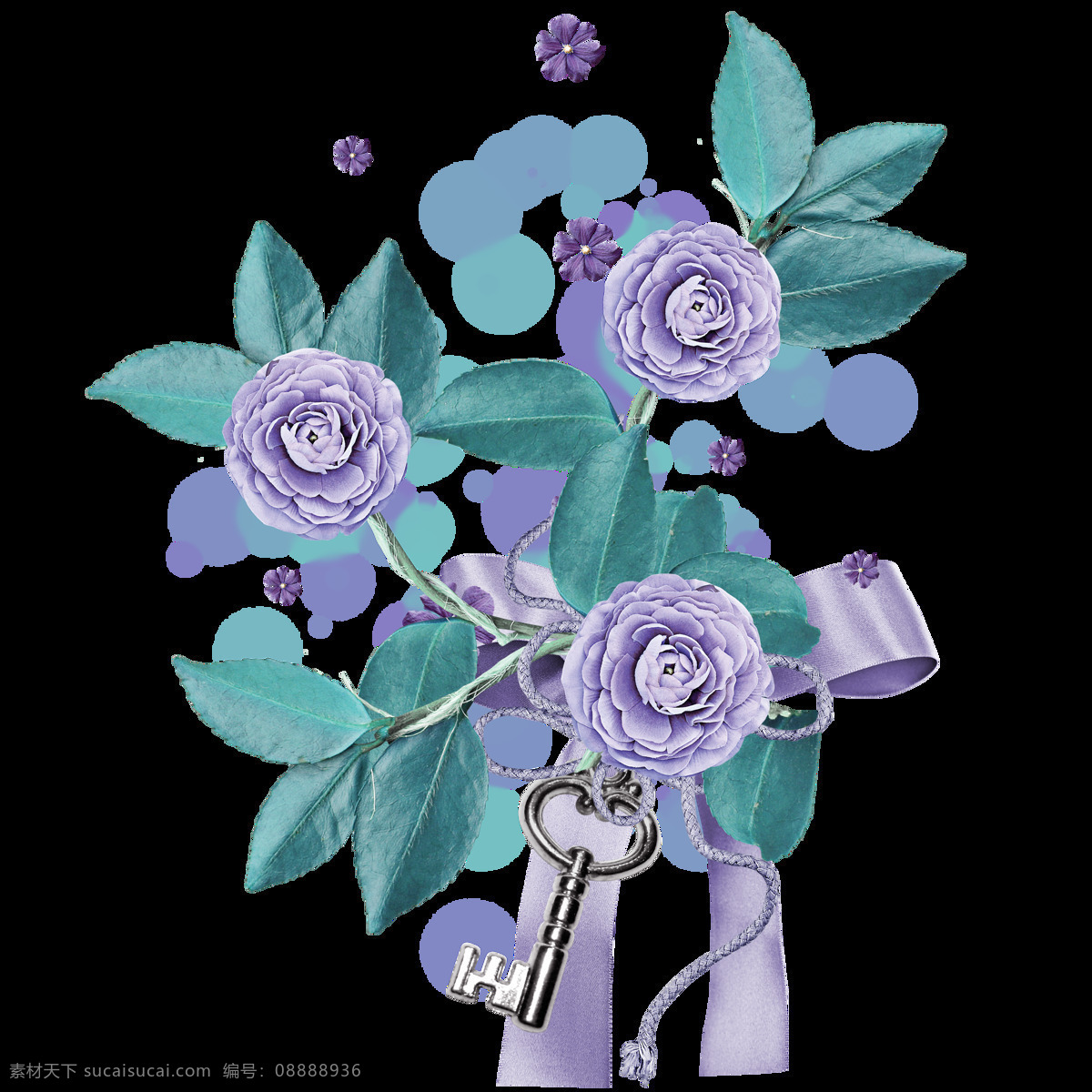 卡通 紫色 花朵 元素 png元素 花束 免摳元素 透明素材 鮮花