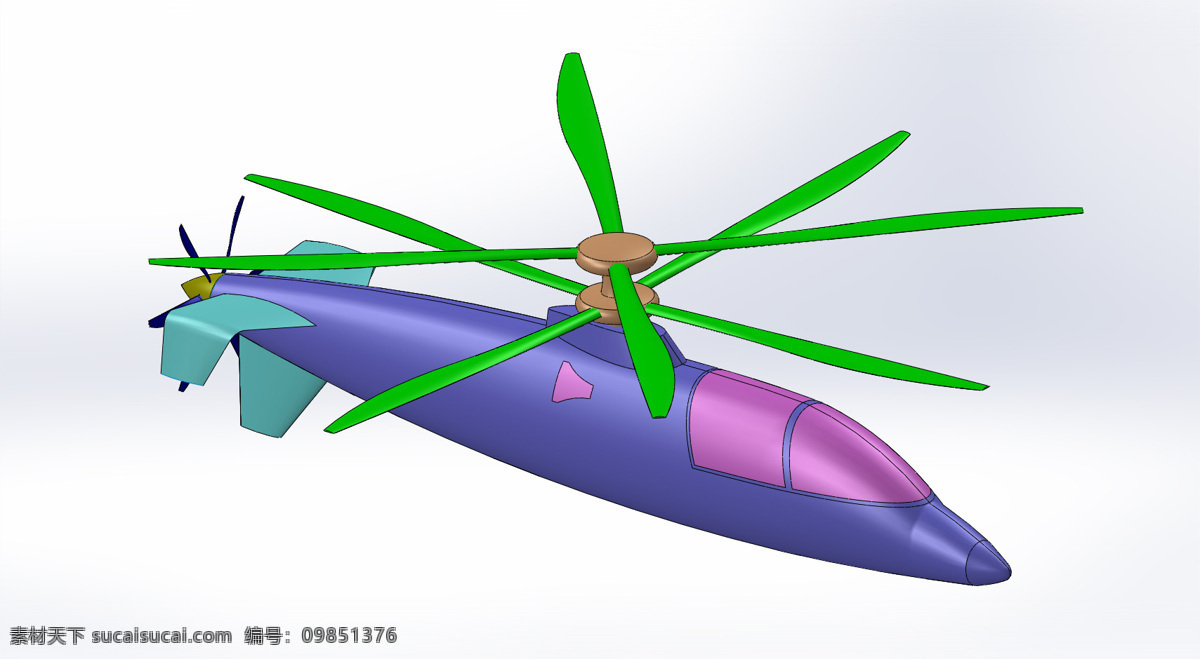 西科 斯基 x2 直升机 3d模型素材 建筑模型