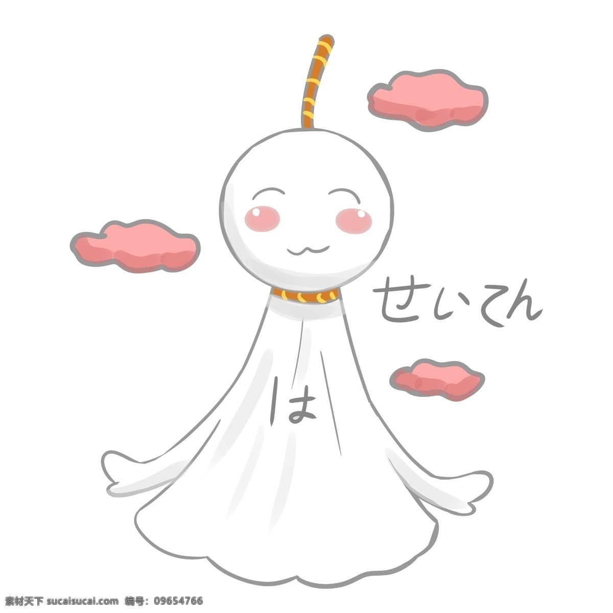 开心 可爱 日本 娃娃 高兴的娃娃 开心的娃娃 可爱的娃娃 日本娃娃 笑脸 红色云朵