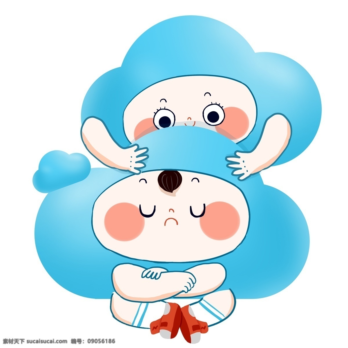 天氣 卡通 云 寶寶 多云 云朵 擬人云 呆萌 多云天氣 可愛