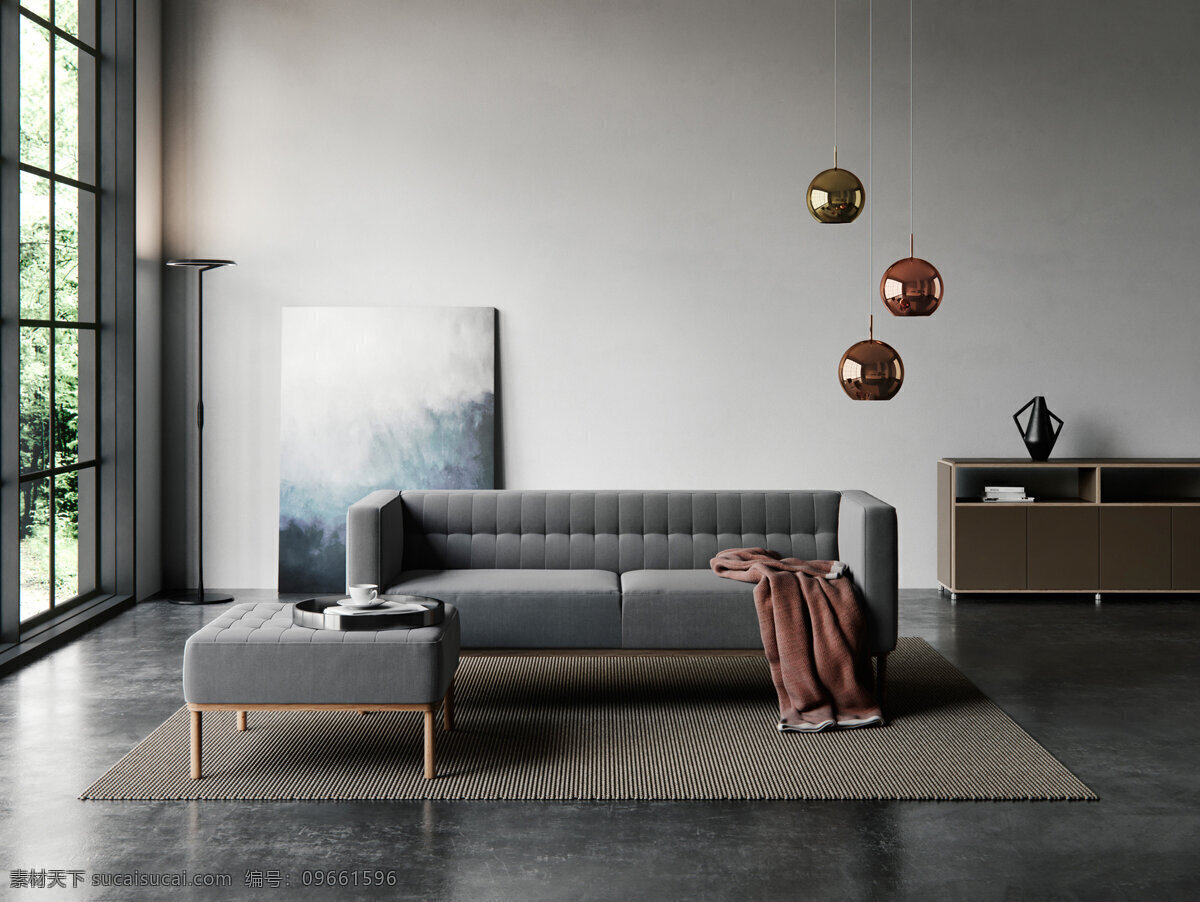 现代 北欧 客厅 灰色 沙发 墙纸 墙布 效果图 室内设计 搭配 bbbb