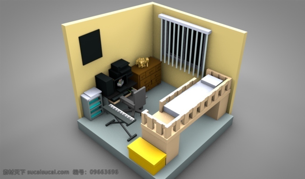 c4d 模型 宿舍房間圖片 動(dòng)畫 工程 像素 宿舍 房間 簡(jiǎn)約 渲染 c4d模型 3d設(shè)計(jì) 其他模型