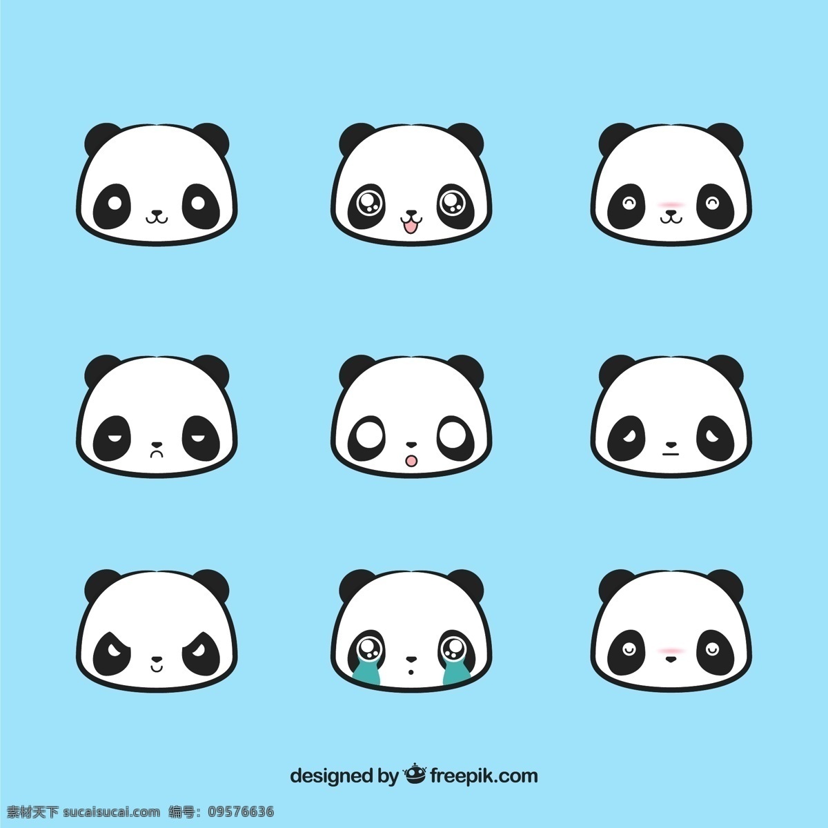 可爱 熊猫 头像 矢量 表情 动物 矢量图 格式 高清图片