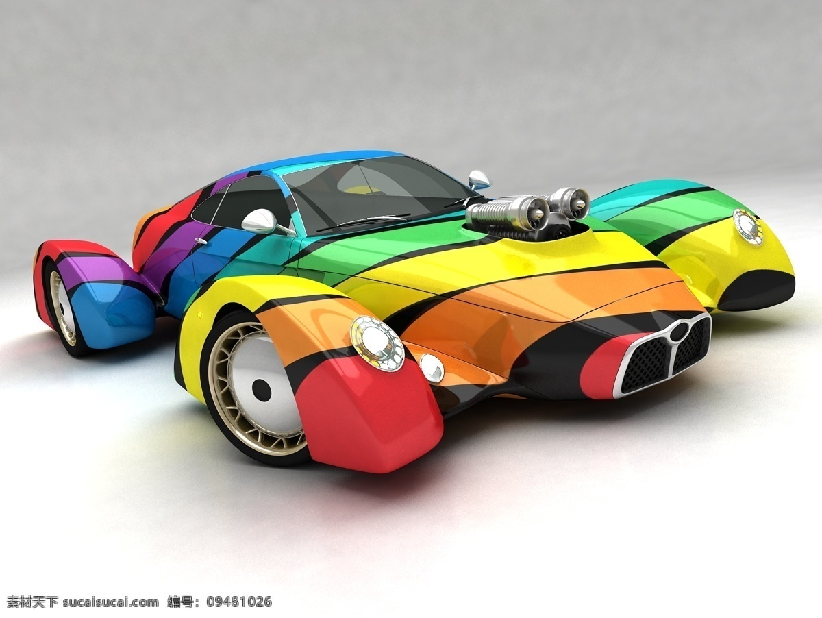 概念 汽车 效果图 超跑 工业设计 彩虹 另类 交通工具 拉风 前卫 最近爱车 3d设计