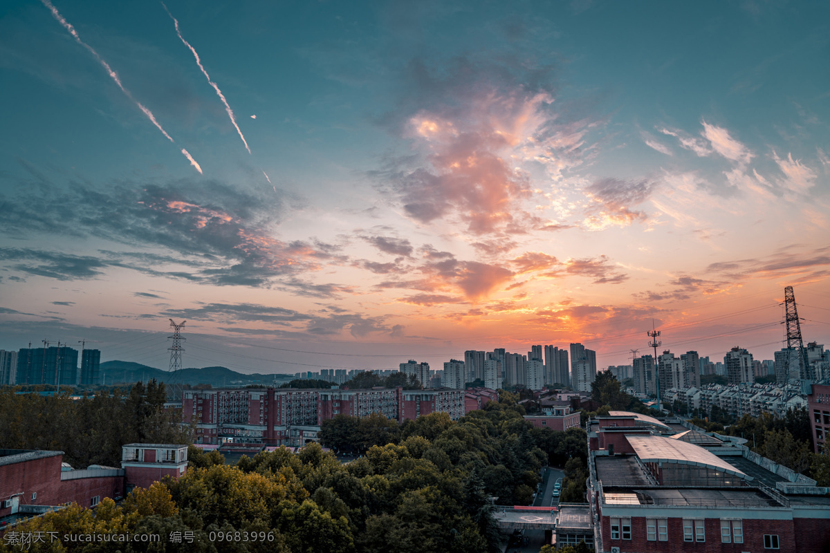 城市 建筑 夕阳 天空 风景图片 风景 旅游摄影 国内旅游