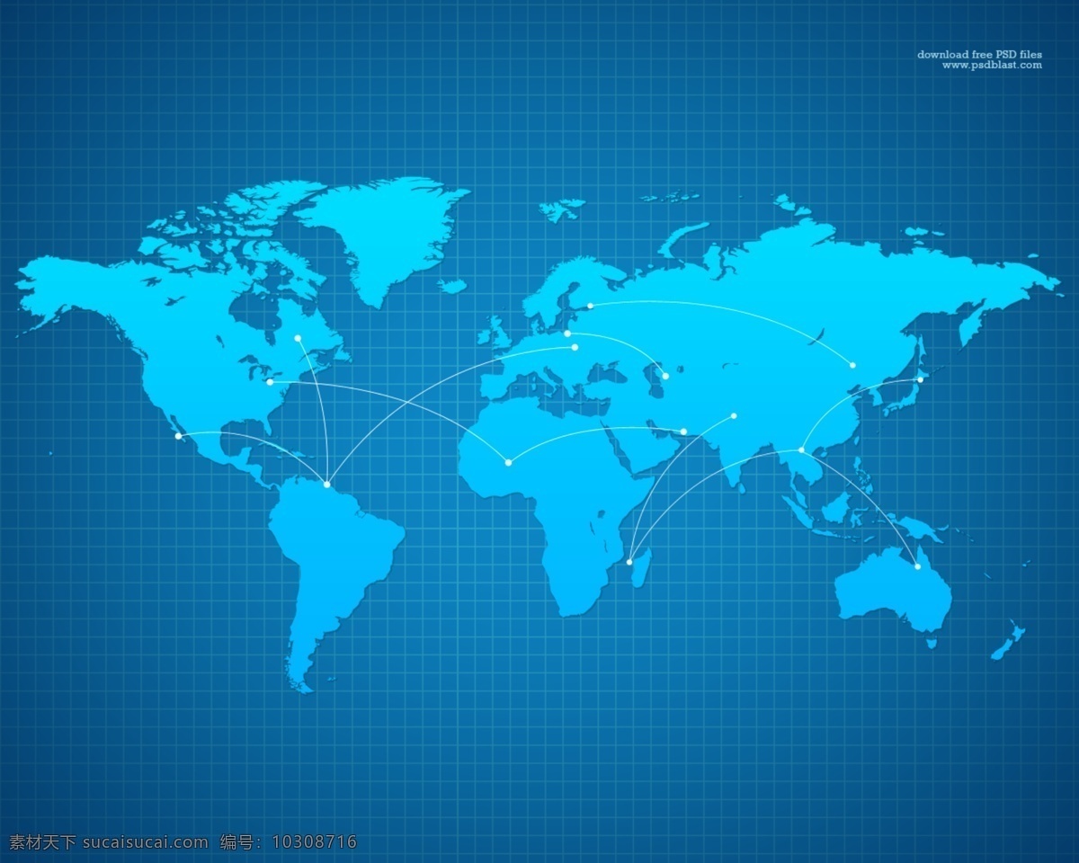 高 分辨率 世界地图 背景 科技 psd源文件