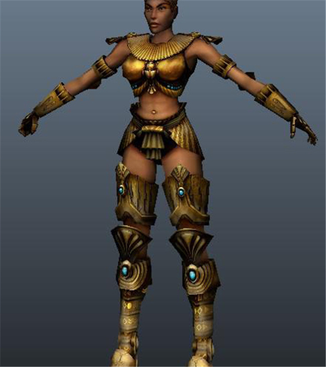 巨人 黄金 战士 游戏 模型 模块 金甲游戏装饰 女 网游 3d模型素材 游戏cg模型