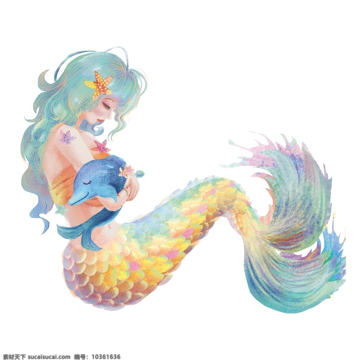 唯美 手繪 美人魚(yú) 元素 女孩元素 清新 可愛(ài)風(fēng) 美女 png元素