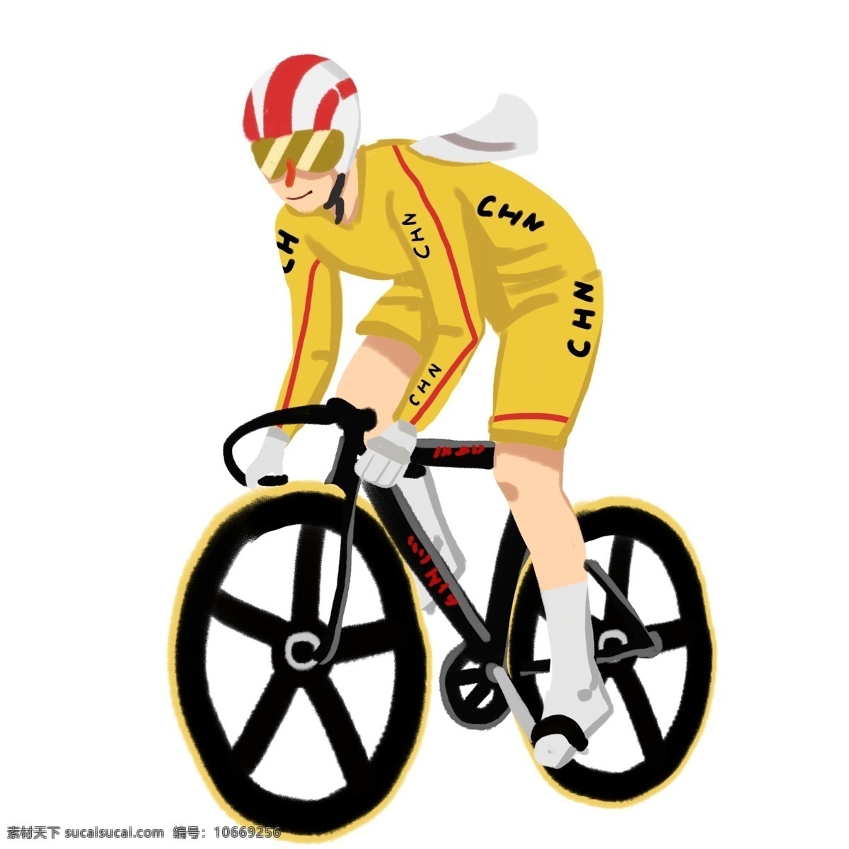 运动会 奥运会 自行车 比赛 竞技 速度 奥运项目 体育 体育项目 速度比赛 运动员 黄色 健身 爱好 锻炼 卡通人物 手绘 人物