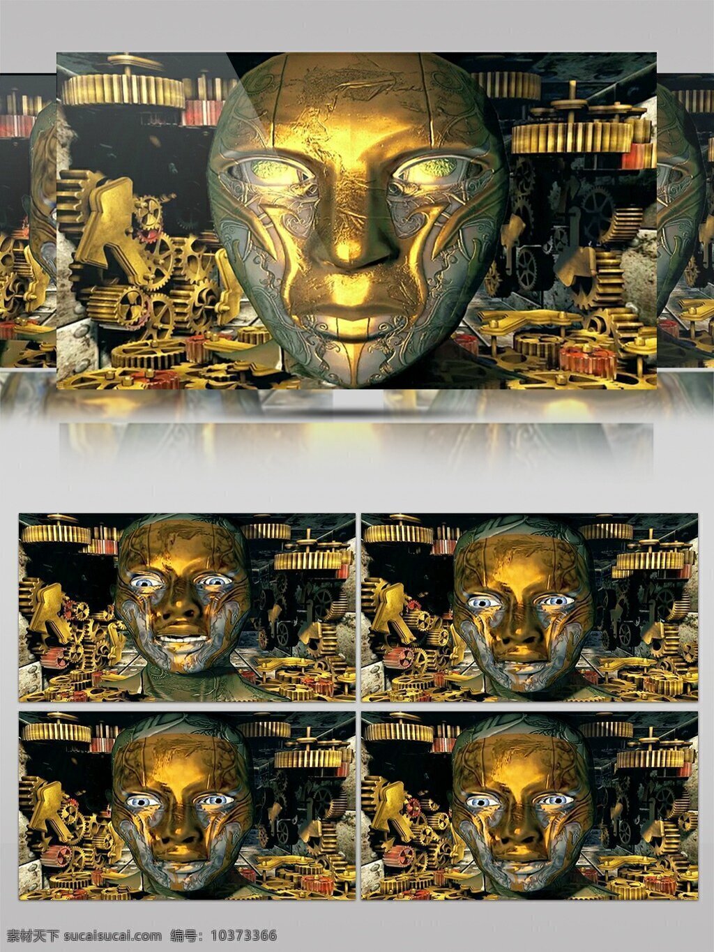 古埃 经典 金 头 高清 视频 动态视频素材 高清视频素材 黄金 金色 视频素材 头像