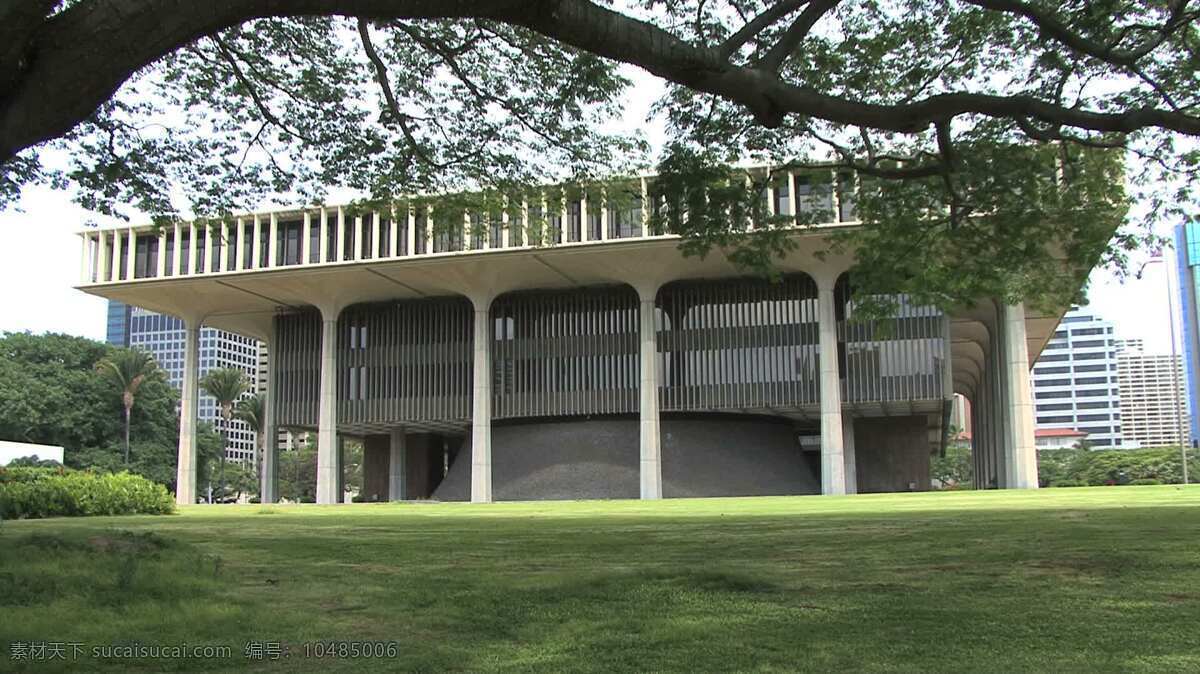 火奴鲁鲁 夏威夷州 议会 大厦 树枝 股票 录像 草坪 国家 建筑 视频免费下载 树 庭院 外墙 夏威夷 分支 分支机构 国会大厦 其他视频