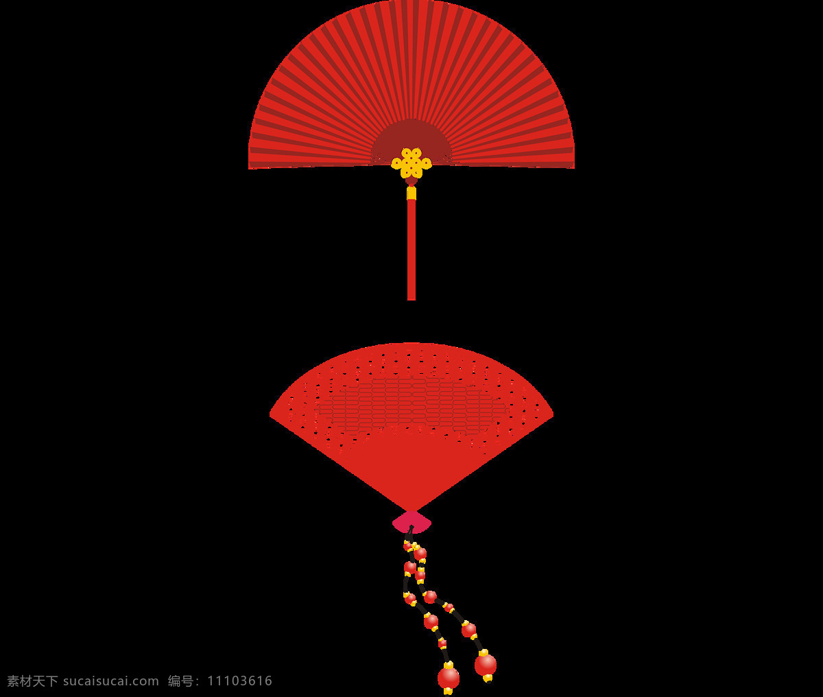 卡通 紅色 折扇 掛飾 元素 png元素 免摳元素 扇子 透明素材 裝飾