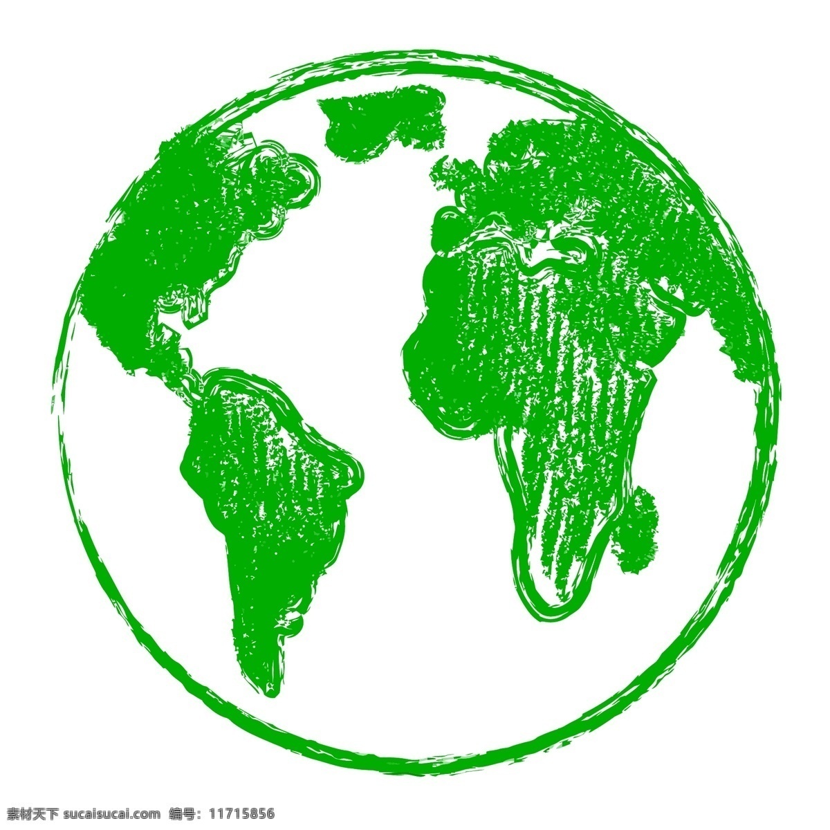 矢量 绿色 蜡笔画 地球 矢量地球 卡通 手绘