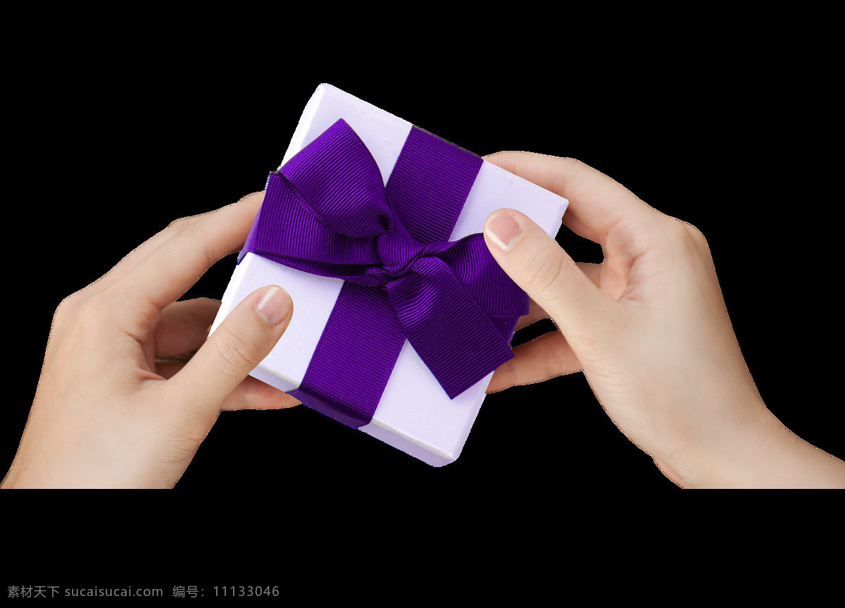 矢量 手中 精美 礼盒 元素 紫色 手指 透明元素 png元素 免抠元素