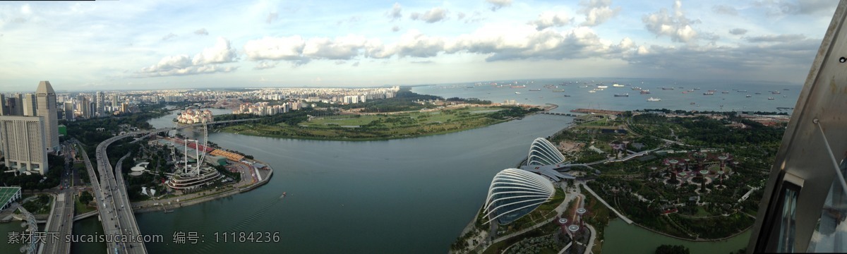 新加坡 河 出海口 风光 新加坡河 空中花园 全景图 国外旅游 旅游摄影 灰色