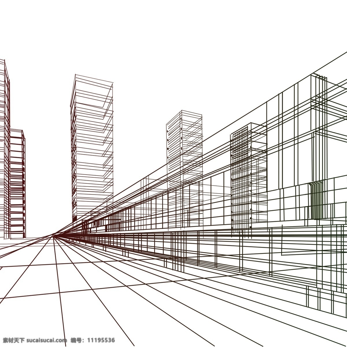 城市 建筑 透视 线条 素材图片 城市建筑 透视线条