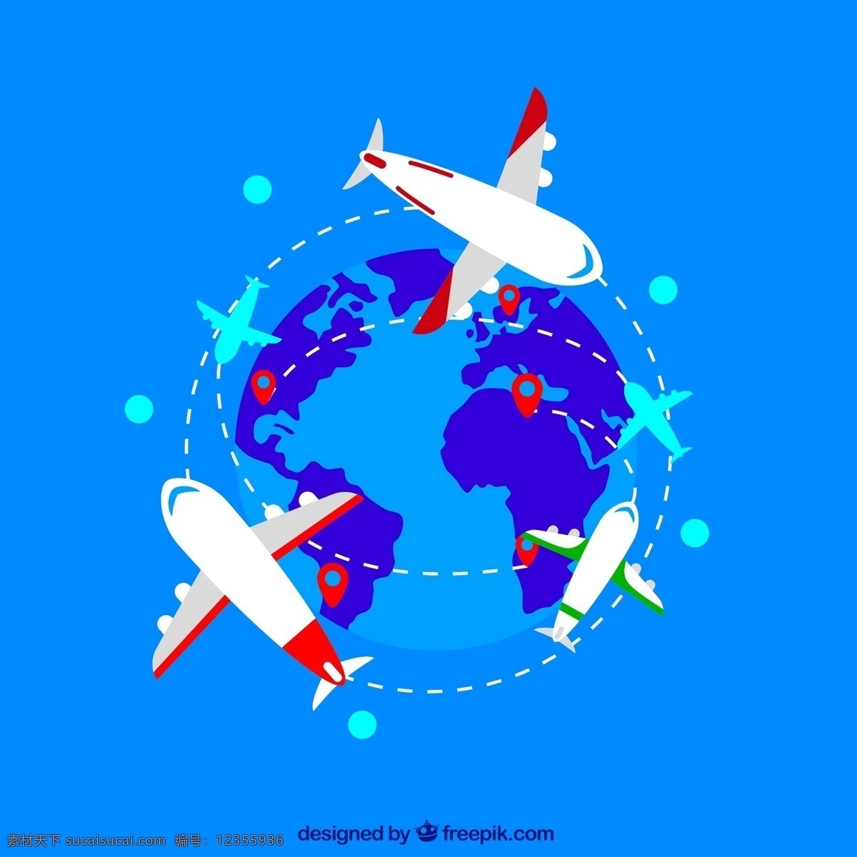 绕 地球 飞行 飞机图片 地标 航班 飞机 轨迹 环球 矢量 高清图片