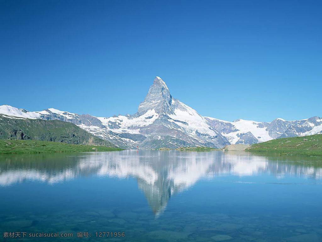 高清 瑞士 雪山 湖 景 高清风景 风景 自然景观