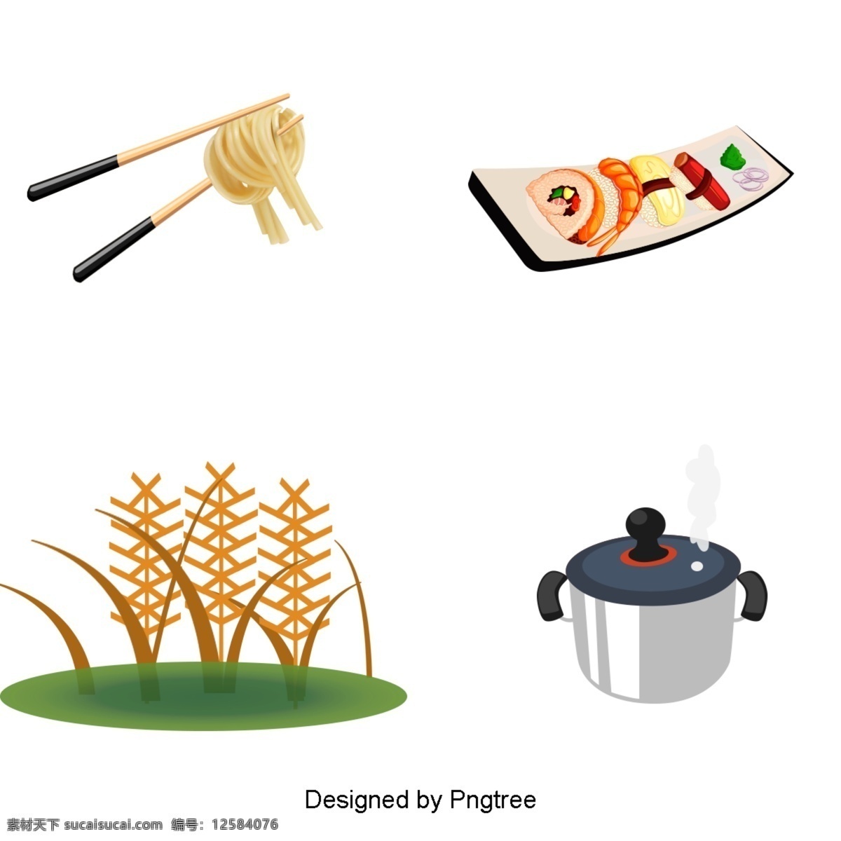 食品 烹饪 材料 载体 工具 稻谷 寿司 大米 筷子 表面 锅