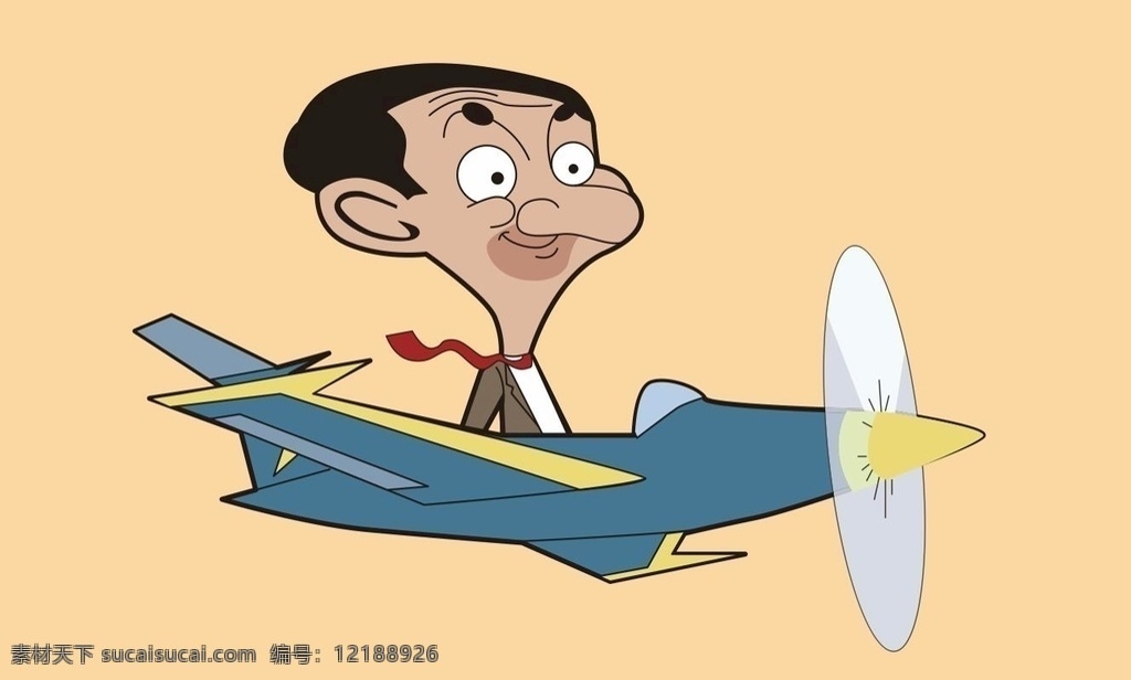 憨豆先生 坐 飞机 憨豆先生飞机 憨豆 憨豆先生奶茶 坐飞机 卡通 平面 卡通设计