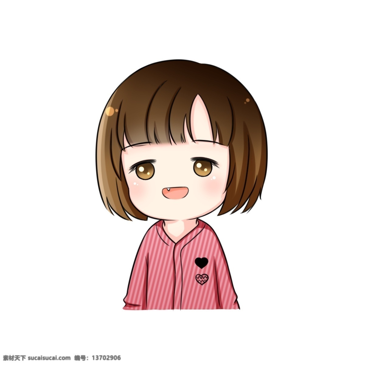 卡通 可愛 q 版 手繪 女生 頭像 萌 笑 虎牙