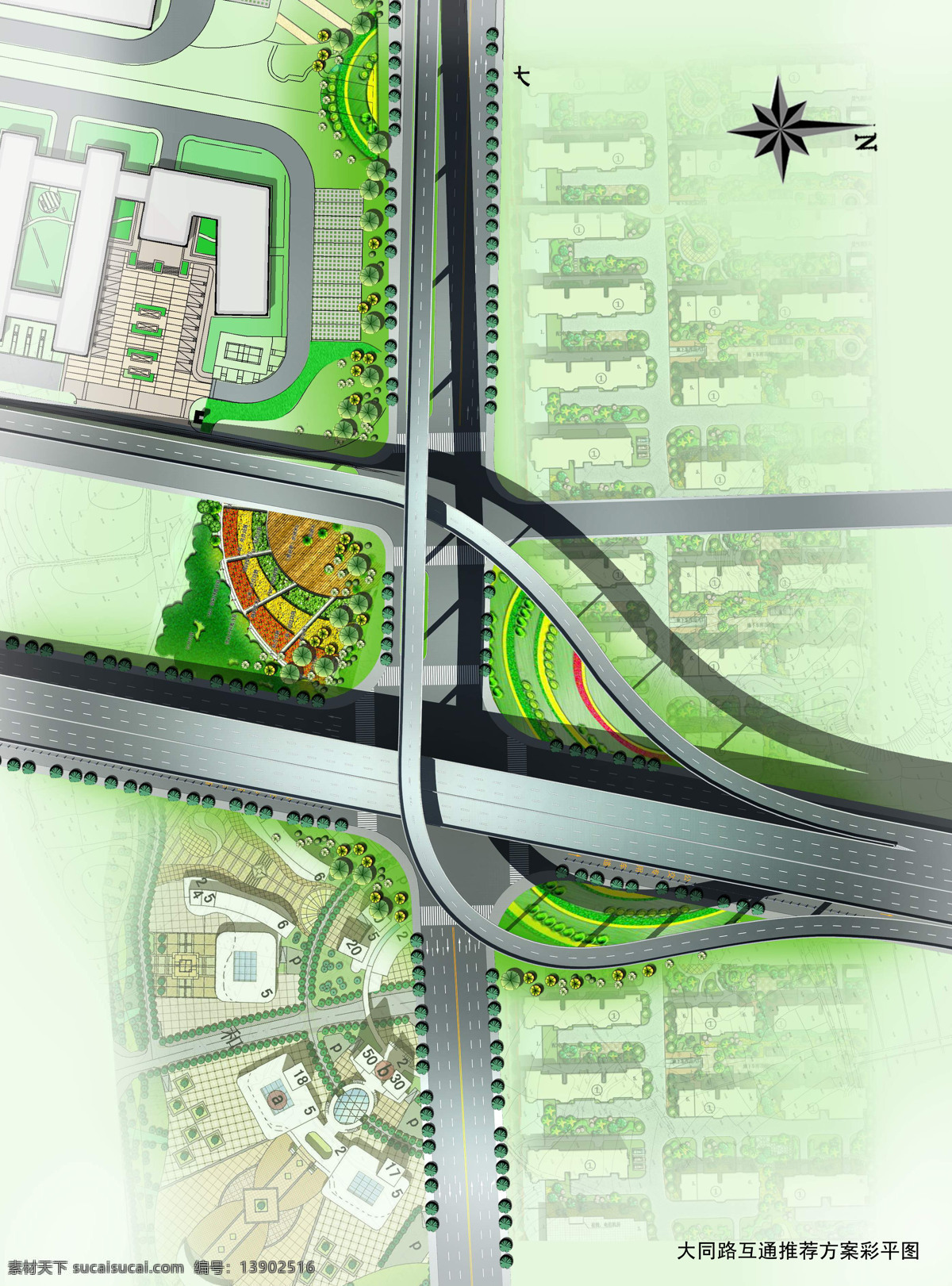 互通 立交 公路 环境设计 平面 效果图 市政 施工图纸 cad素材 建筑图纸