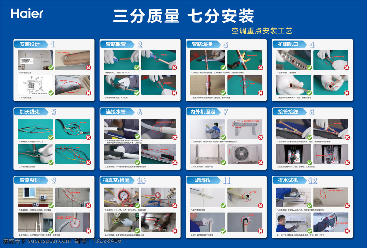 海尔 空调 安装 重点 工艺 海尔空调安装 安装工艺 空调重点安装 海尔安装空调 空调安装工艺