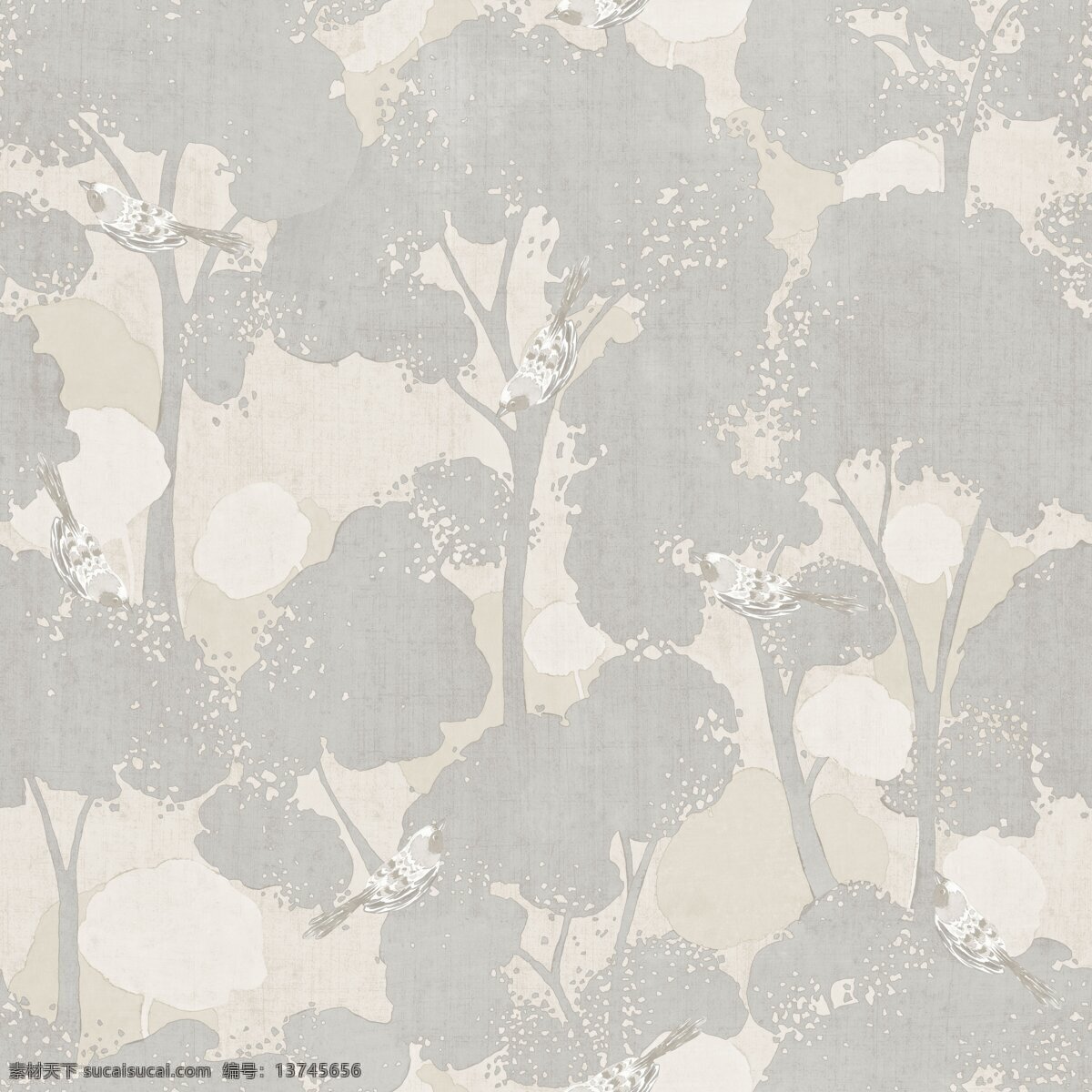 清新 风格 灰色 树枝 壁纸 图案 壁纸图案 灰色树枝 浅褐色底纹 植物元素 自然元素