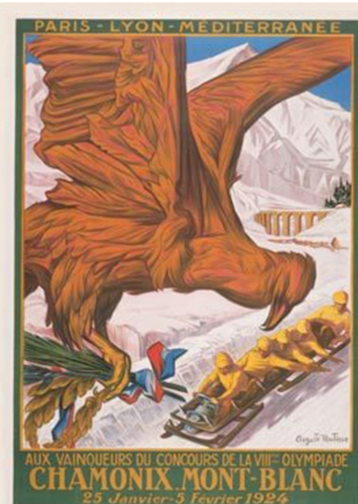 1924 第一届 夏蒙尼 冬奥会 会徽 奥运会 标志图标 公共标识标志