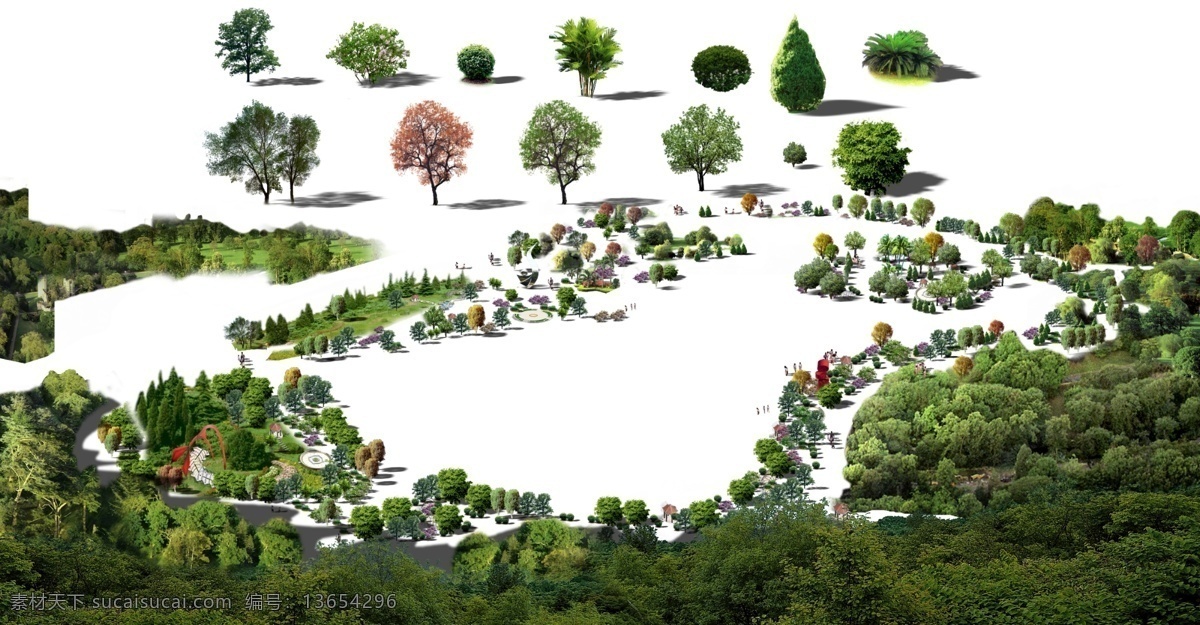 鸟瞰植物素材 鸟瞰植物 效果图 效果图素材 园林 景观 园林效果图 景观效果图 环境设计 景观设计