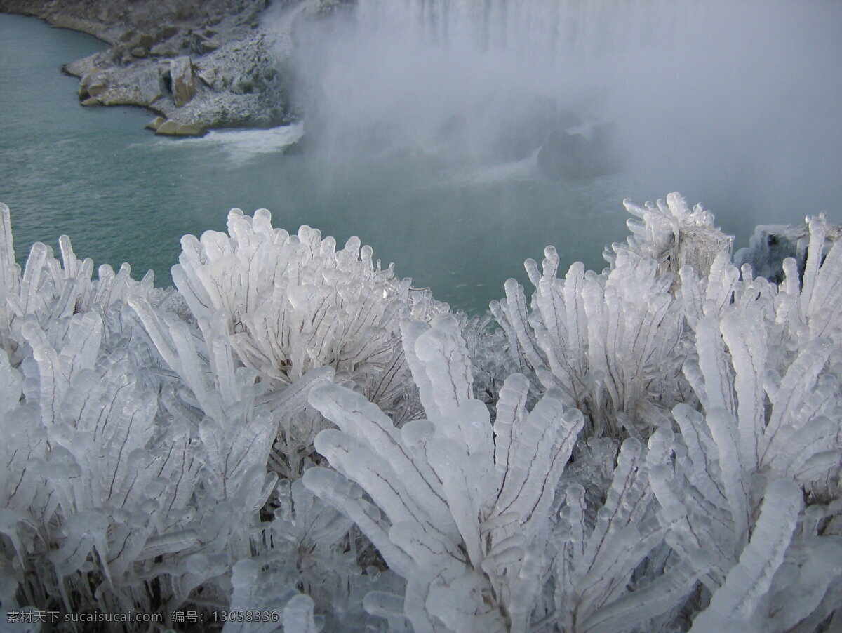 瀑布冬季结冰 尼亚加拉 瀑布 旅游 安大略湖 加拿大 美国 边界 尼亚加拉河 结冰 旅游摄影 自然风景 灰色