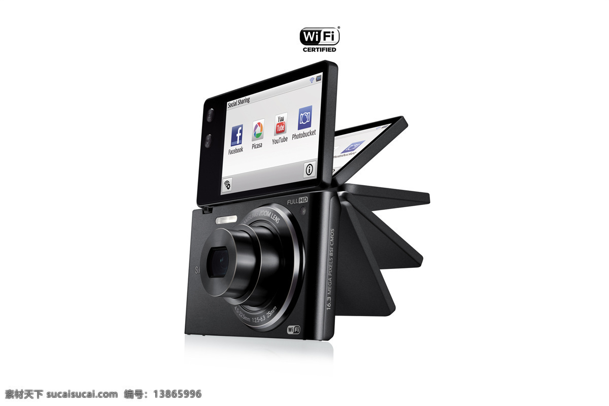 wifi 黑色 三星 生活百科 数码家电 数码相机 相机 设计素材 模板下载 三星数码相机 卡片机 psd源文件