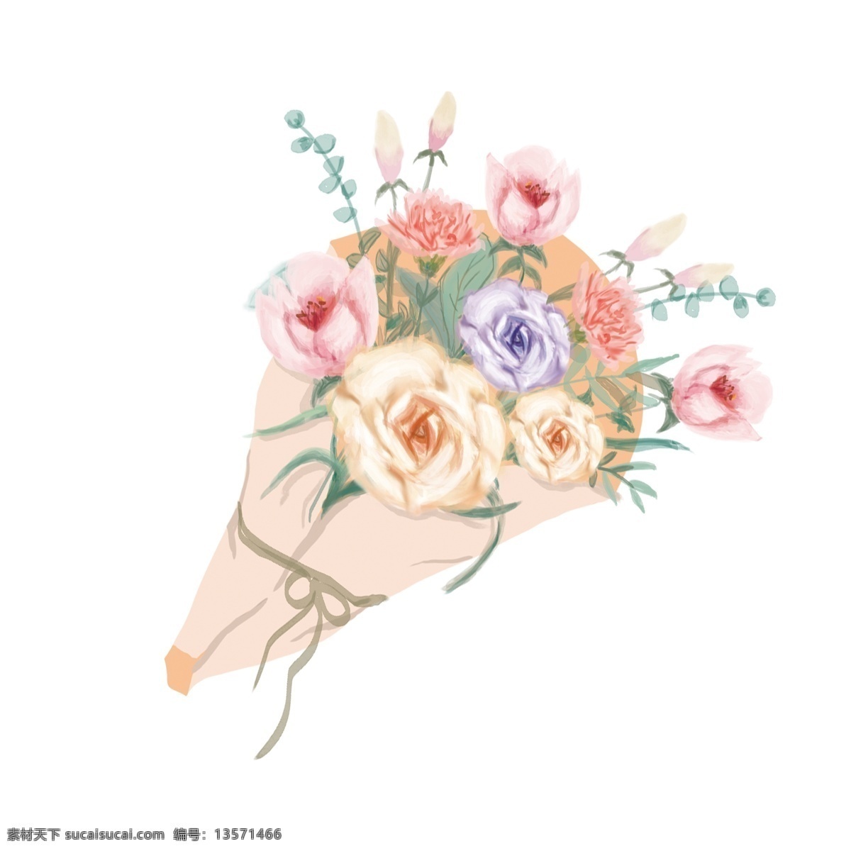 手绘 植物 元素 插画 花 花朵元素 花朵素材 花元素 鲜花 鲜花元素 鲜花素材 情人节元素 情人节素材 母亲节 母亲节元素 花束 手捧花 元素设计 动漫动画
