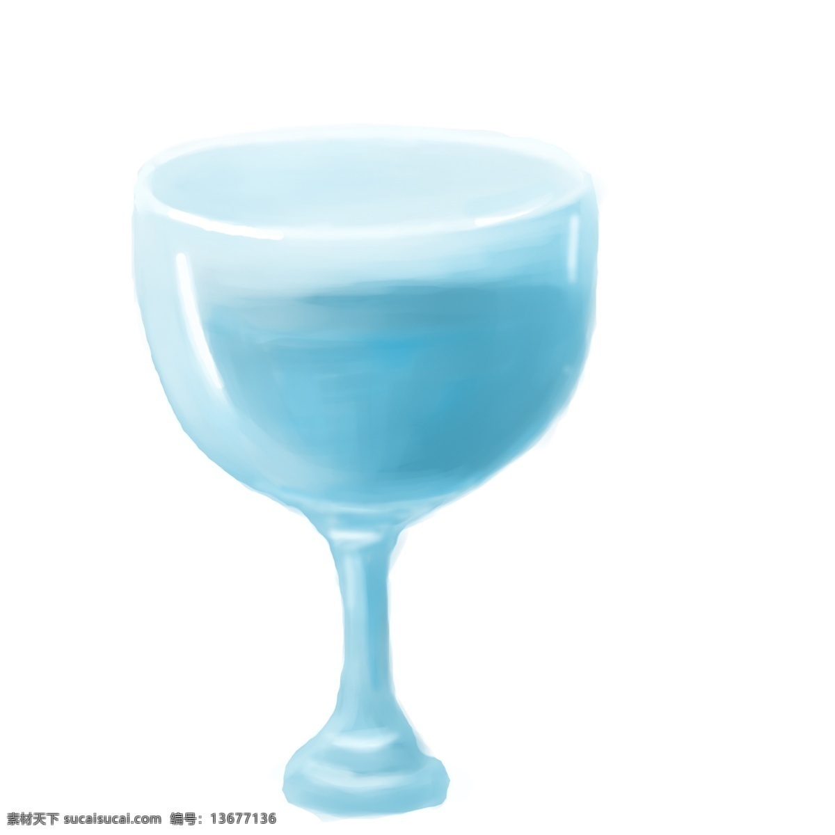高脚杯 图案 冷饮 蓝色 结冰 杯装