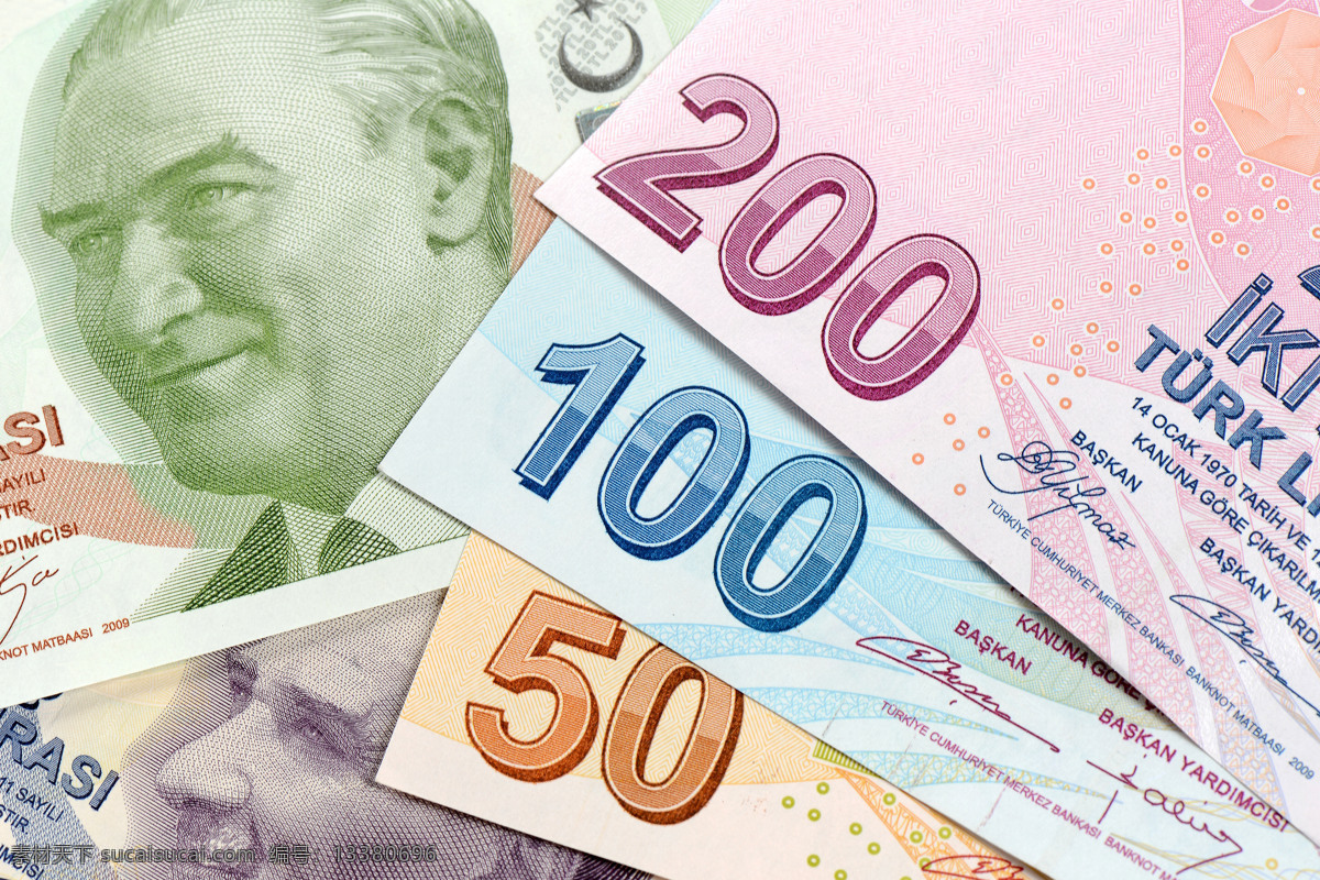 堆 外国 钞票 纸币 钱 金融货币 金融财经 商务金融