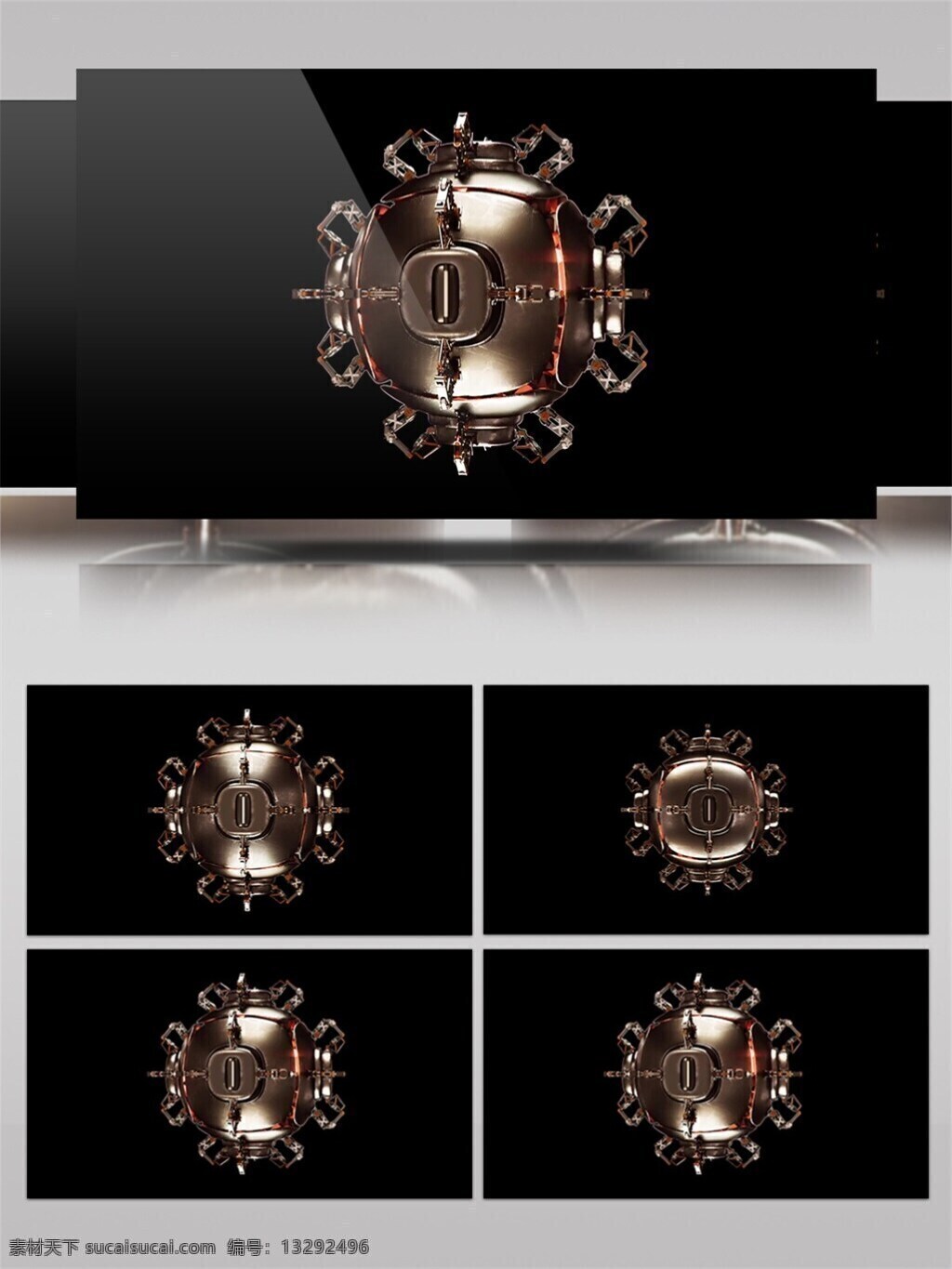 金属 体 四 面的 动态 展示 视频 3d 旋转 定格动画 360度 视频素材 动态视频素材