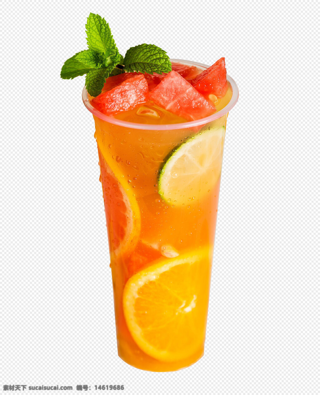 果茶 鮮果飲品 健康飲品 維生素c 柑橘水果 橙子片 檸檬片 水果茶 清爽飲品 夏日飲品 橙檸果茶 天然果汁 冰飲 薄荷裝飾 水果茶飲