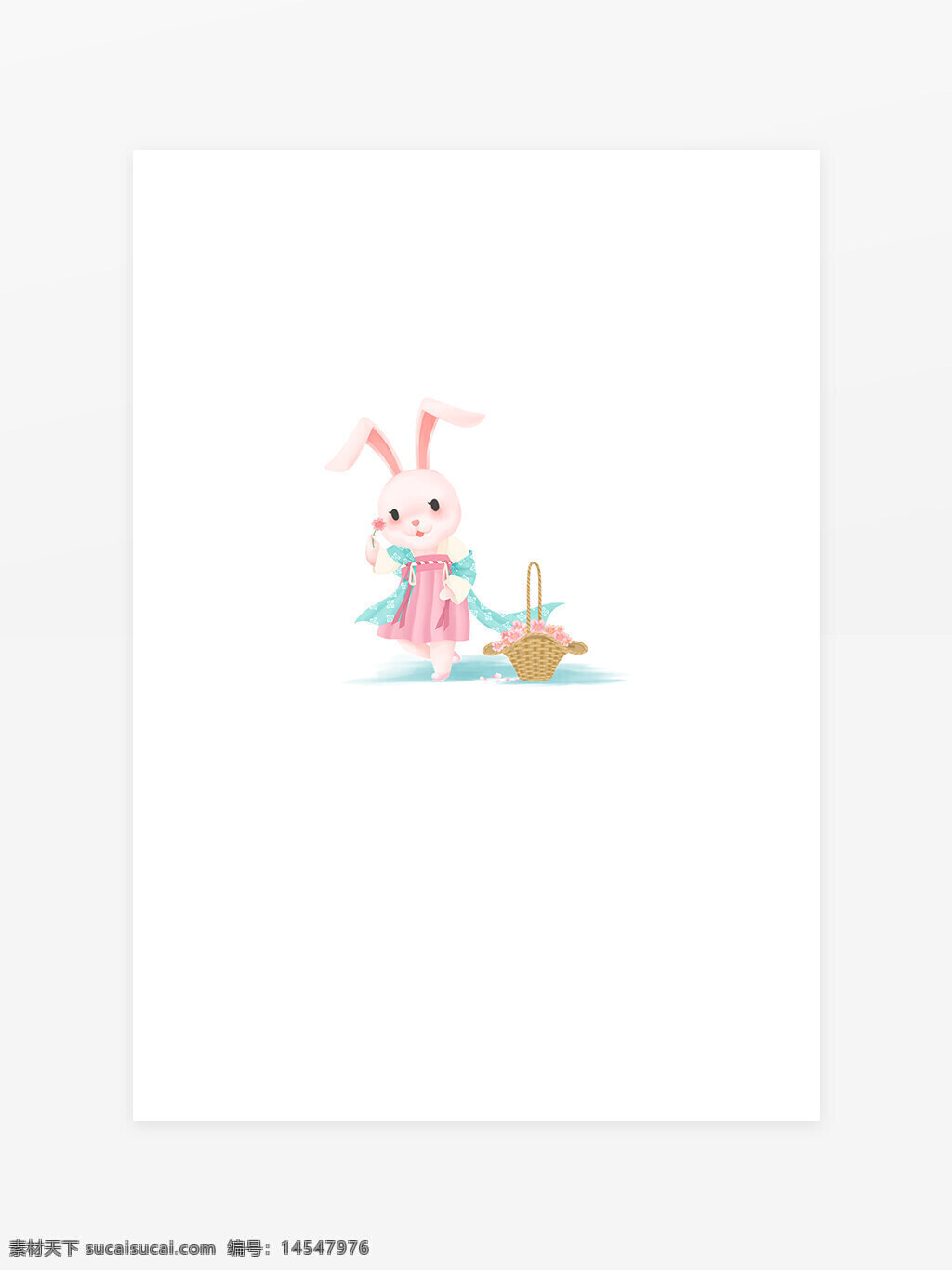 2023 癸卯 兔年 篮子 兔子 新年 可爱 卡通 小兔子