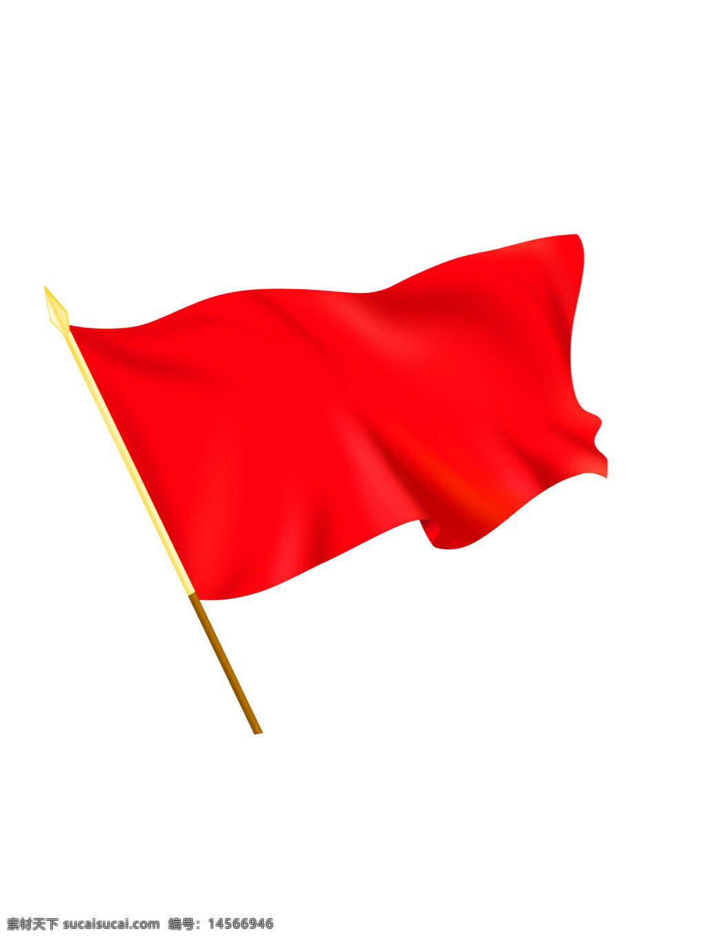 红色 黄色 飘扬的红旗 旗子 中国 装饰图案