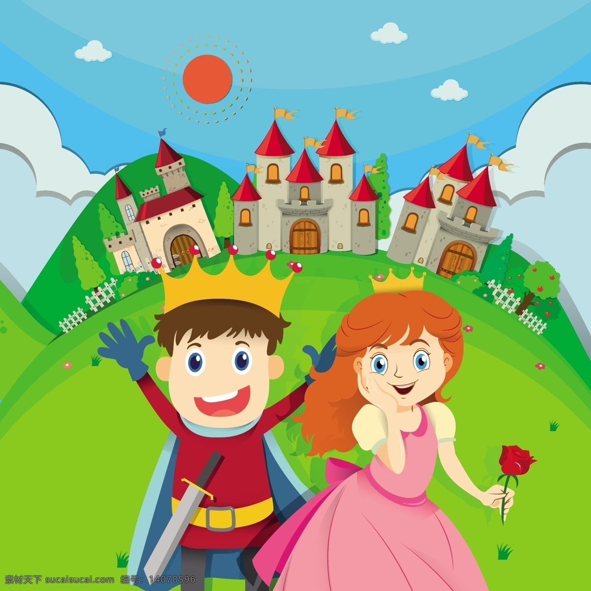 童话故事插画 迪士尼 公主 仙女 王子与公主 童话王子 人物 童话 中世纪 王子 皇家 城堡 王国 幻想 传说 历史 卡通设计