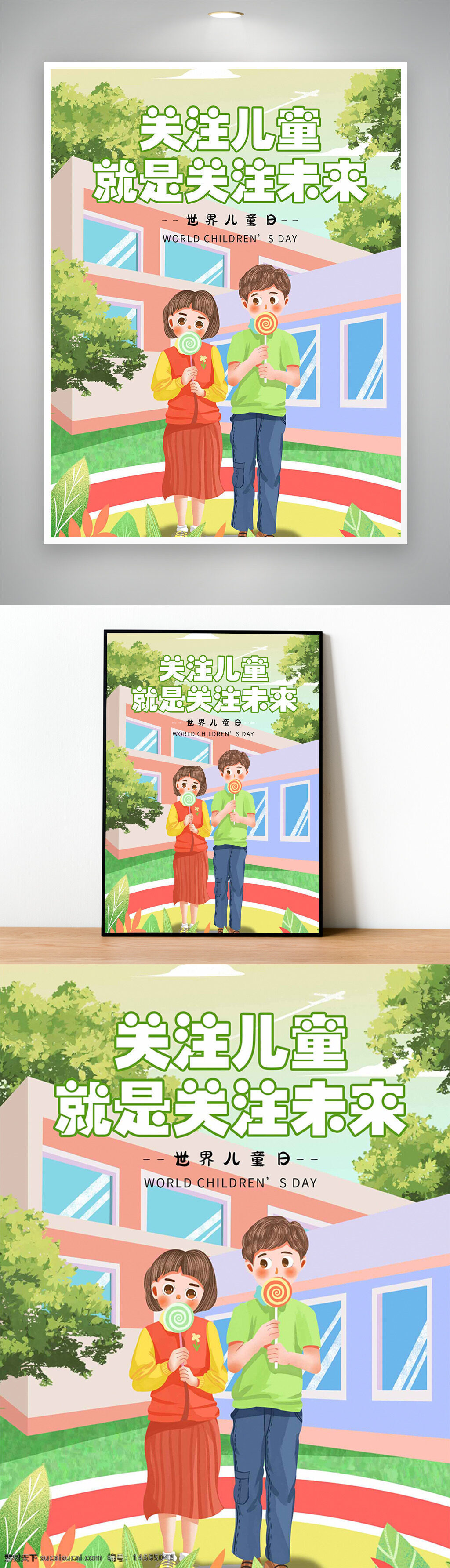 儿童节 世界儿童日 卡通 孩子 未来 学校 校园 绿色 关爱 教育 童年 成长 活动 庆祝 公益 温馨 快乐 阳光 友谊