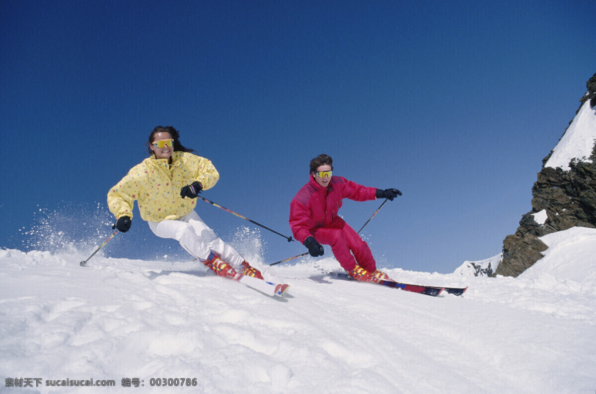 体育运动 高山滑雪 极限运动 转弯 文化艺术 摄影图库