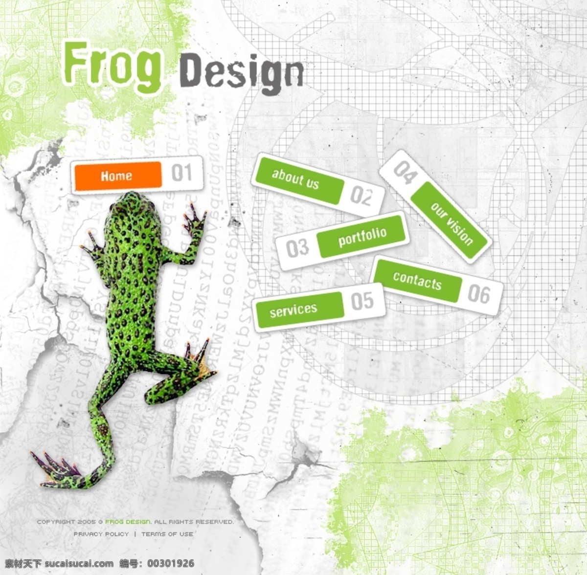 青蛙 卡通 创意 设计类 网页模板 创意设计类 网页 模板 web 界面设计 英文模板