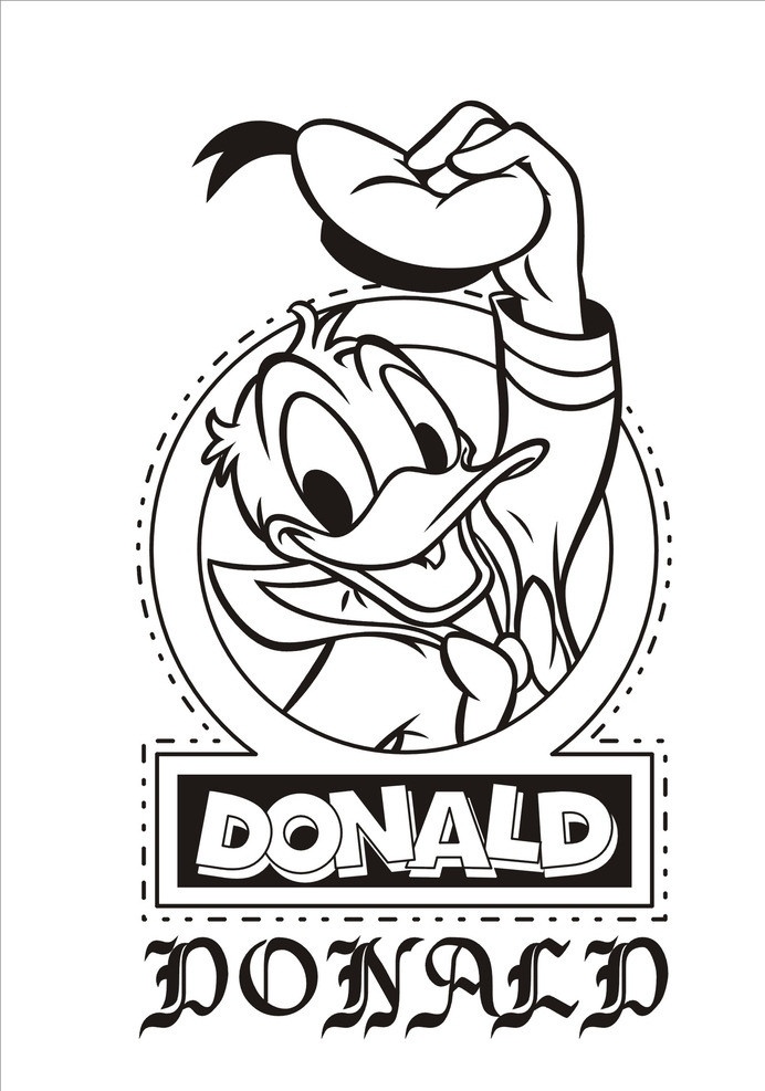 迪斯尼唐老鸭 活泼 可爱 唐老鸭 米老鼠 卡通设计 矢量