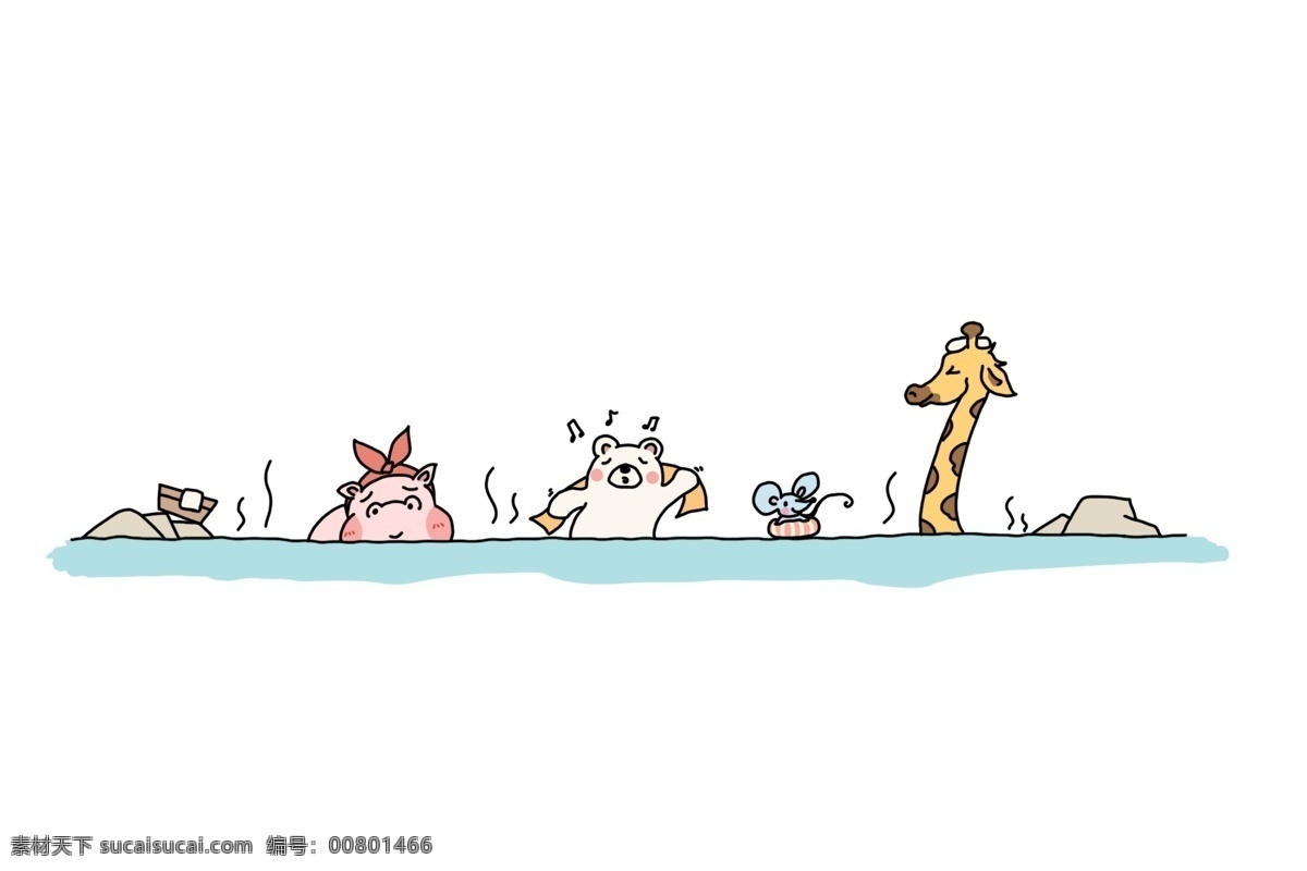 手绘 动物 分割线 插画 动物分割线 卡通插画 手绘插画 分割线插画 可爱的动物 动物长颈鹿